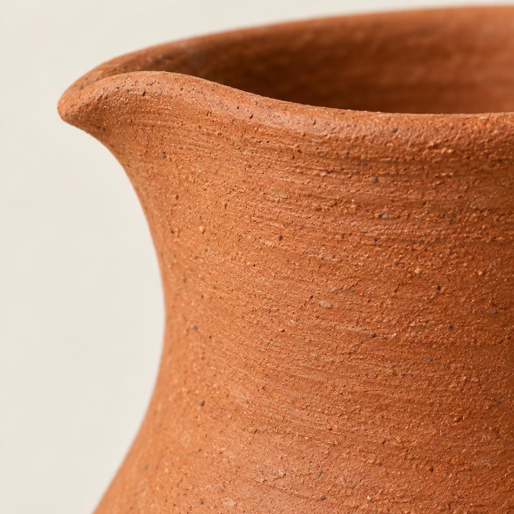 Handmade Terracotta Pitcher Vase, Raw Clay, 22 cm – view 3